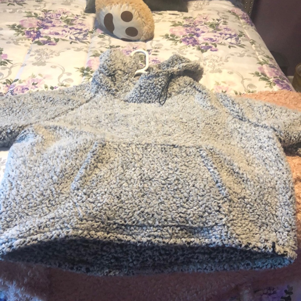 VS PINK SHERPA FUNNEL NECK PULLOVER XL